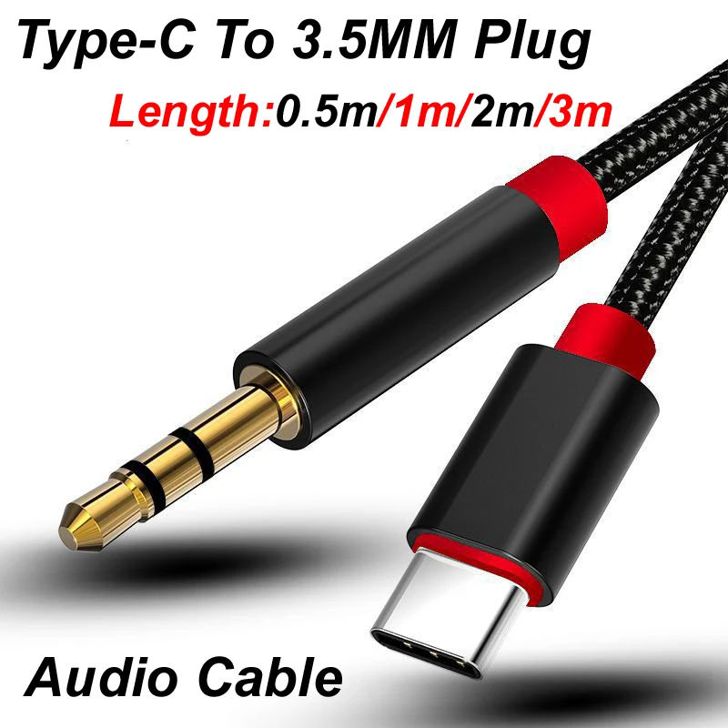 Cable Extension 3.5 - 0.5m/1m/2m/3m Tipo-C USB-C A 3.5mm Maschio